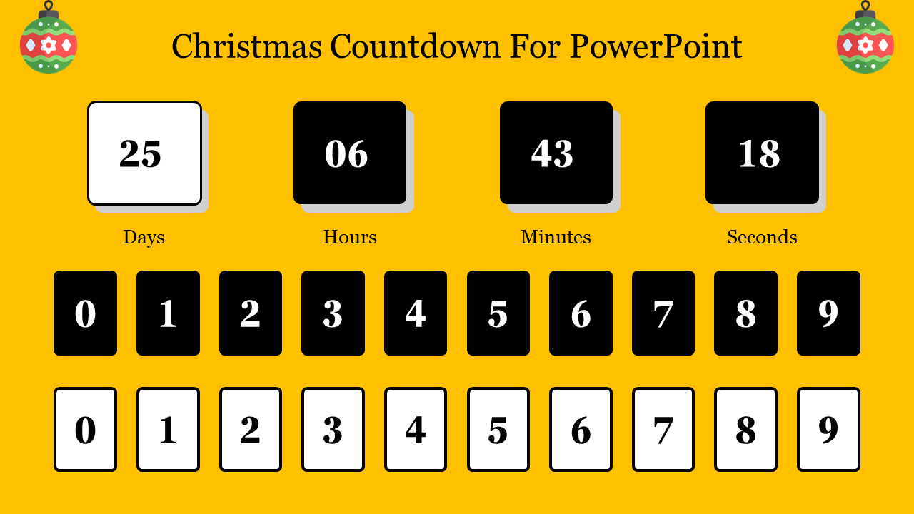 Christmas Countdown For PowerPoint Template & Google Slides